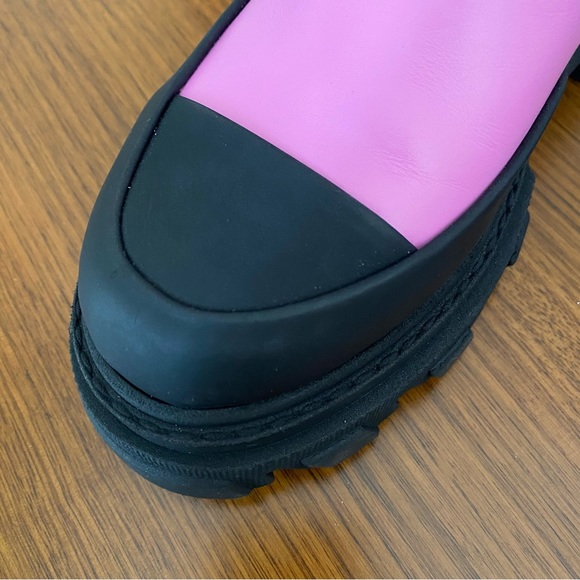 GANNI leather lug sole chelsea boots pink - Picture 8 of 16